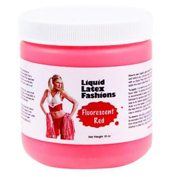 Liquid Latex Fluorescent Red 16Oz Body Paint