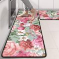 thumbnail image 2 of Kitchen Rugs Sets Of 2,Pioneer Flower Floral Print Pattern Anti Fatigue Kitchen Mat Rugs Non Slip Washable,Decorative Kitchen Floor Mats for Kitchen,Sink,Laundry,17"x47"+17"x47", 2 of 5