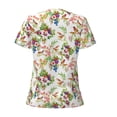 thumbnail image 3 of Uemuo Birds And Flowers Drawing Women's Deep V-Neck Low Cut Tops - Casual Loose Fit with Stainless Steel Loop, Soft, Breathable, Perfect for Office, Travel, and Daily Wear-Medium, 3 of 5