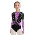 thumbnail image 3 of TSSOE Gymnastics Leotard for Girls Long Sleeve Sparkly Ballet Dance Unitard Vest with Leggings Set Gymnastics Outfits Purple 10, 3 of 7