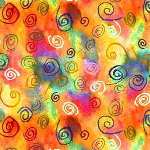 Delightful Dreams - Twirls- Orange - 30511-O- Qt Fabrics