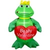 SEASONBLOW 4 Ft Inflatable Valentine's Day Frog Prince Decoration Be My Valentine with Heart LED Light Up for Birthday Wedding Anniversary Party Décor