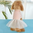 thumbnail image 4 of HQREA Cat Dress for Cats Summer Kitten Shirts Dress Stripe Puppy Princess Skirt Girl Pet Holiday Outfits Chihuahua Clothes, 4 of 6