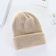 thumbnail image 4 of Guiexla Unisex Winter Hat High Elasticity Solid Color No Brim Knitted Soft Anti-slip Dome Top Warm Striped Texture Soft Women Men Beanie, 4 of 8