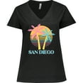 thumbnail image 3 of Inktastic San Diego California Beach Vacation Women's Plus Size V-Neck T-Shirt, 3 of 5