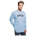 thumbnail image 2 of Daxton Retro Austin Arch Font Long Sleeves T Shirt Soft Medium Weight Cotton, Sky Tee Black Font, L, 2 of 2
