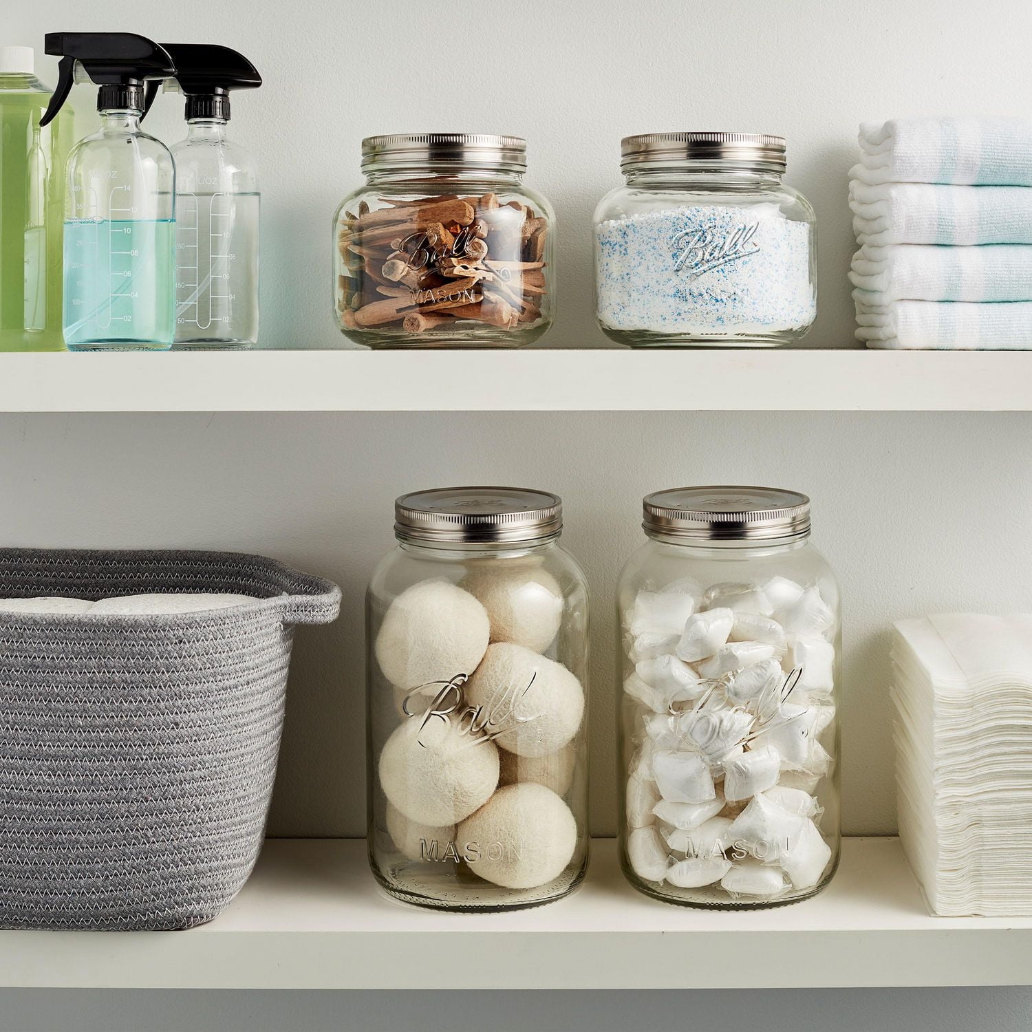 Ball Decorative Mason Jar with One Piece Stainless Steel Lid, 3.78 L (128 oz), BPA-free