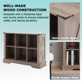 thumbnail image 5 of 6-Cube LED Bookshelf, Mid-Century Modern Wood Storage Shelf for Bedroom, Living Room & Office, Gray, 5 of 7