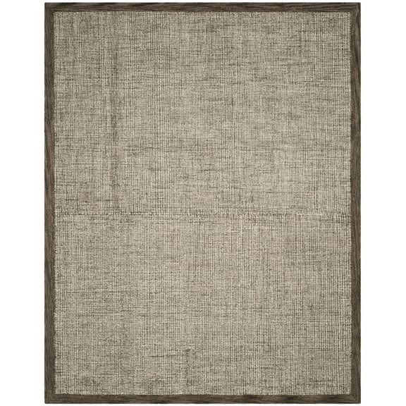 SAFAVIEH Abstract Clive Bordered Wool Area Rug, Brown/Ivory, 10' x 14'
