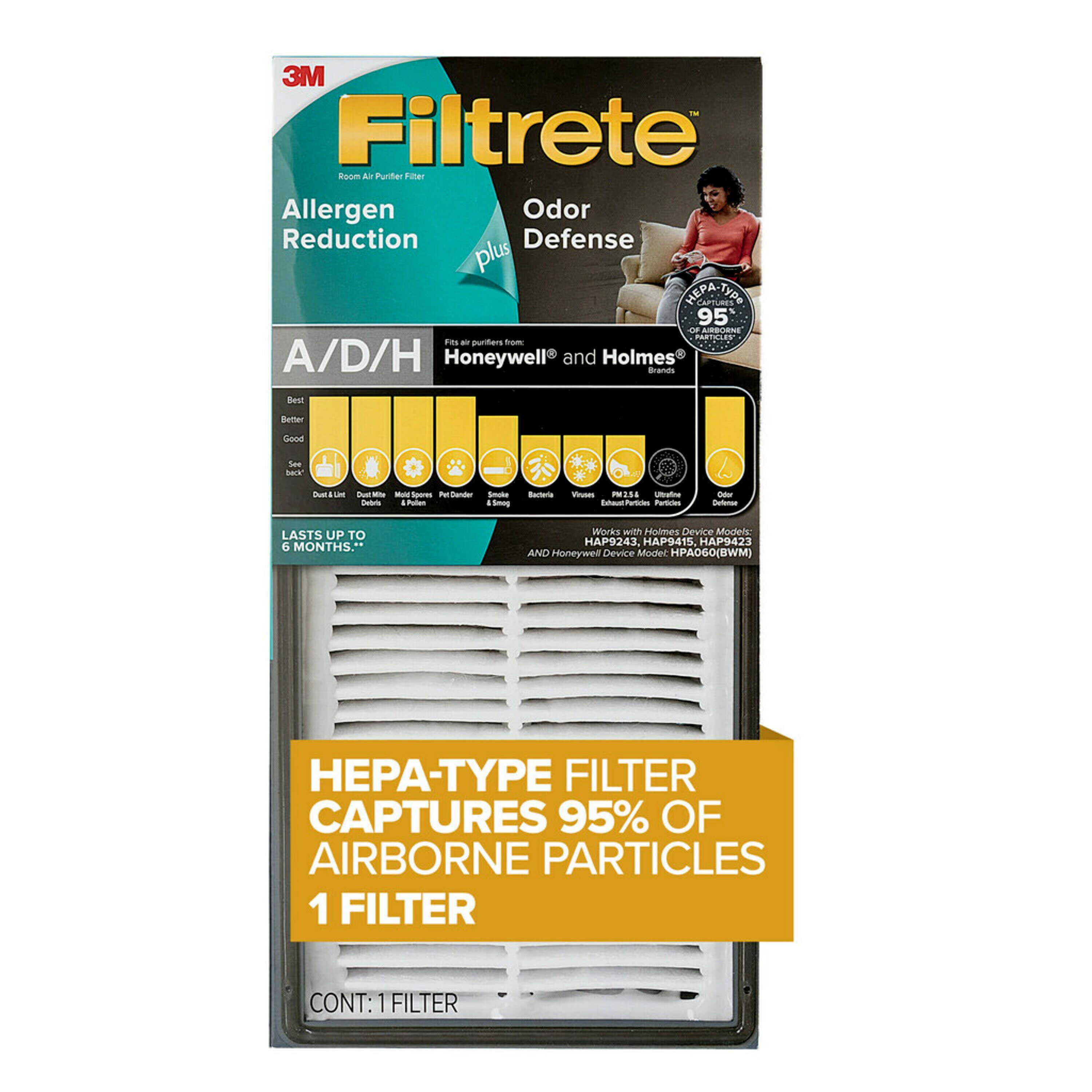 Filtrete Allergen Reduction + Odor Defense HEPAType Room Air Purifier