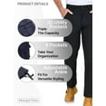 thumbnail image 2 of Mens Cargo Pants Casual Work Hiking Relaxed Fit Wear Resisting Pant for Men Navy 30, 2 of 9