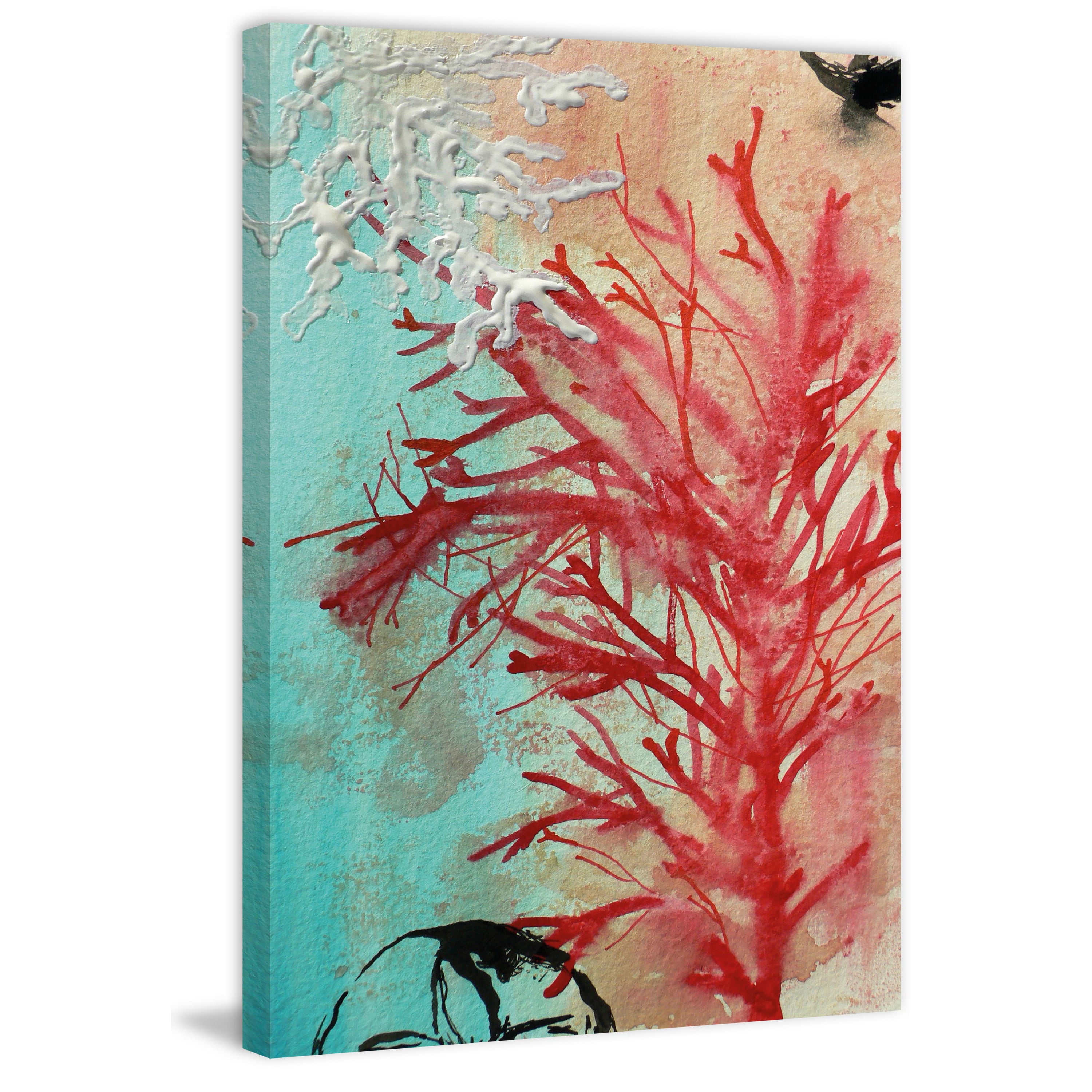 Marmont Hill "Red Coral" by Christine Lindstrom Painting Print on Wrapped Canvas