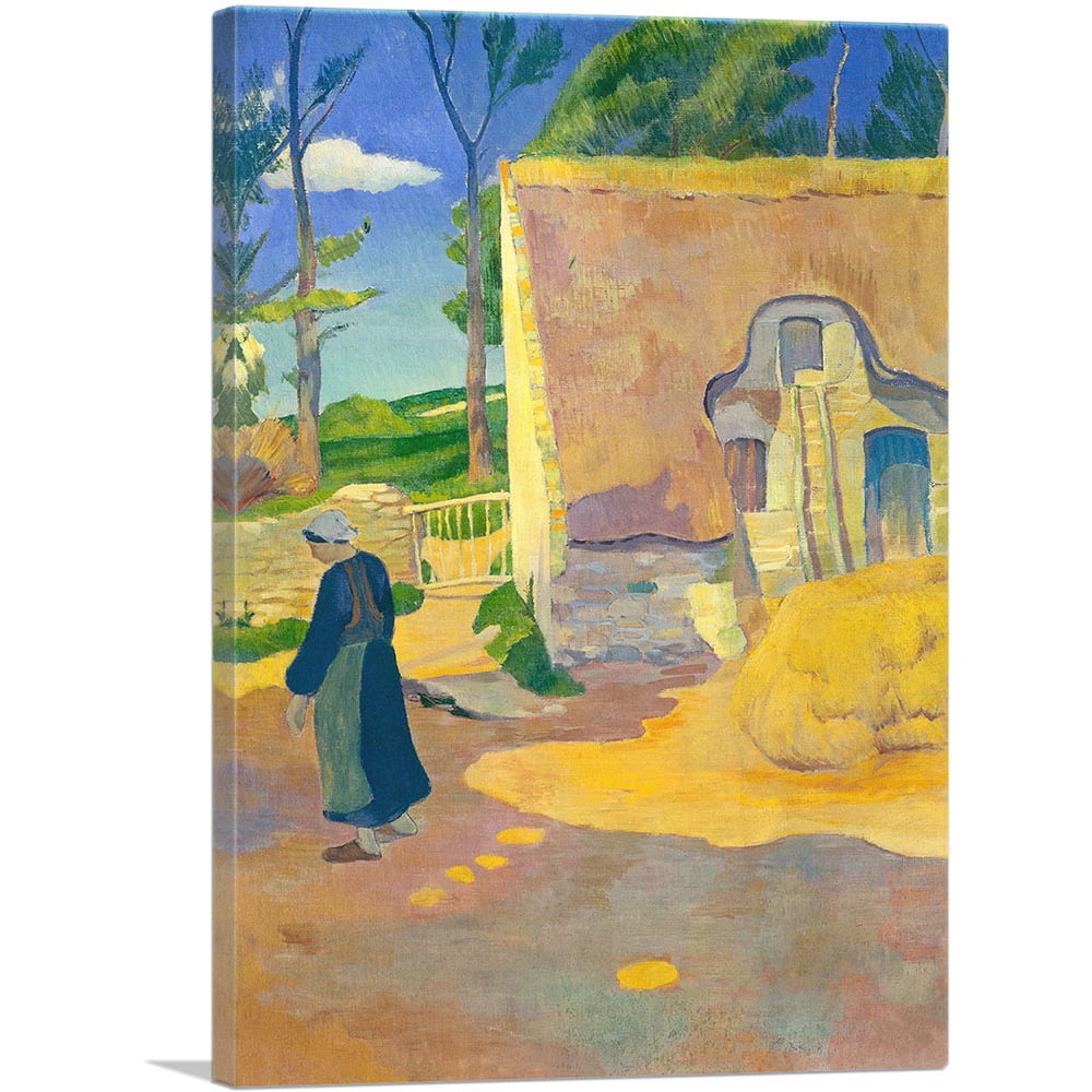 ARTCANVAS Farmhouse at Le Pouldu 1890 Canvas Art Print by Paul Serusier - Size: 18" x 12" (1.50" Deep)
