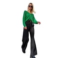 thumbnail image 5 of 2023 Primavera/verano nuevas mujeres de cintura alta Casual pantalones de pierna ancha pantalones largos Palazzo Pantalones, 5 of 5