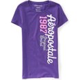 thumbnail image 1 of Aeropostale Womens 1987 SS Graphic T-Shirt, Púrpura, Small, 1 of 1