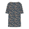 thumbnail image 6 of Womens Plus Size Summer Tops Flowy Pleated T Shirts Crew Neck Short Sleeve Blouses Casual Loose Tunics Tee (5XL, Multicolor), 6 of 7