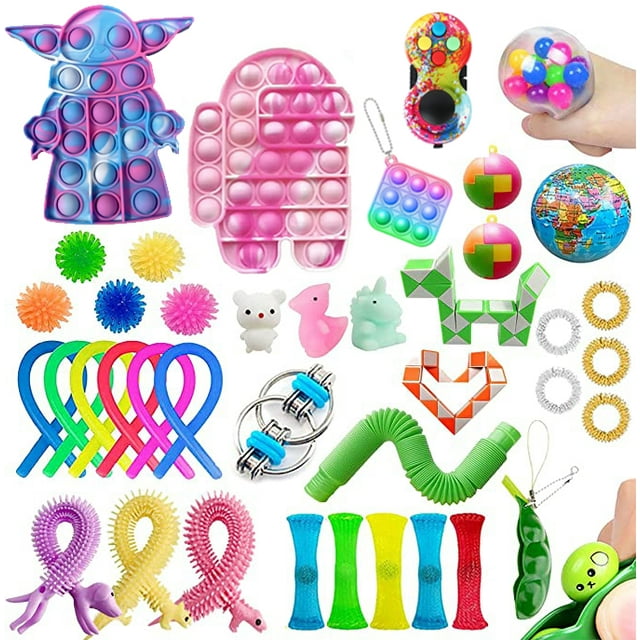 SUNSIOM Press Type Decompression Toy Kit, Stress Relief Toys Set for Child