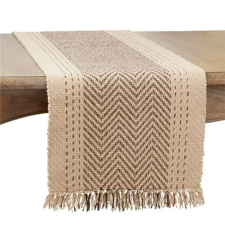 

Saro Lifestyle 1229.N1654B 16 x 54 in. Kantha Stitch Oblong Table Runner Natural