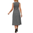 thumbnail image 3 of INSPIRE CHIC Women's Dress Polka Dot Tank Sleeveless A-Line Sundress Black S, 3 of 6