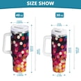 thumbnail image 6 of Yayeee 40oz Stainless Steel Tumbler with Straw and Handle Double-Wall Insulated Travel Water Bottle, Green Colorful Circles, 6 of 8