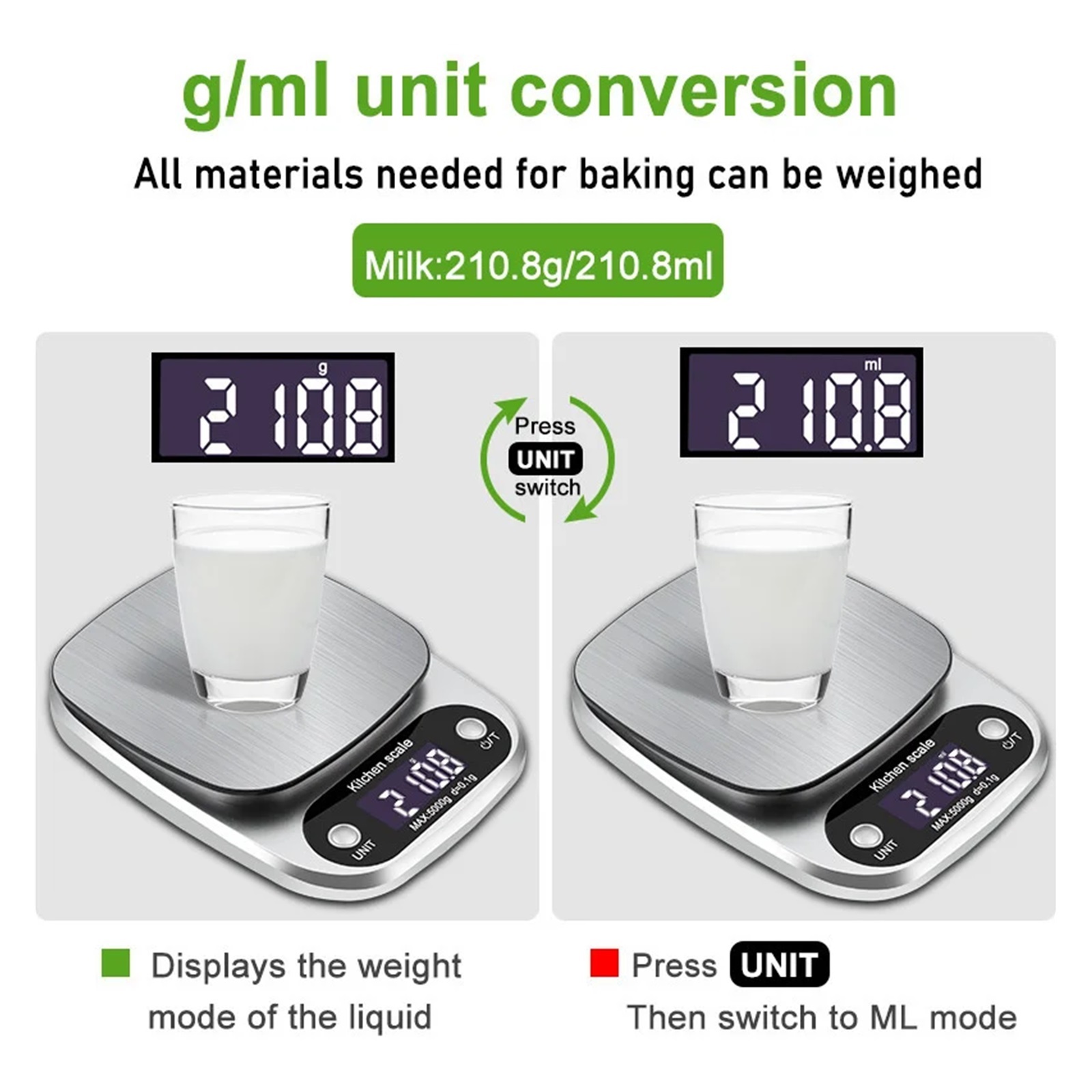 Digital 0.01g/1g Stainless Steel Kitchen Scales Cake Electronic Scale Measuring Weight Housewares Balance Precision Tool Kichen - High Precision