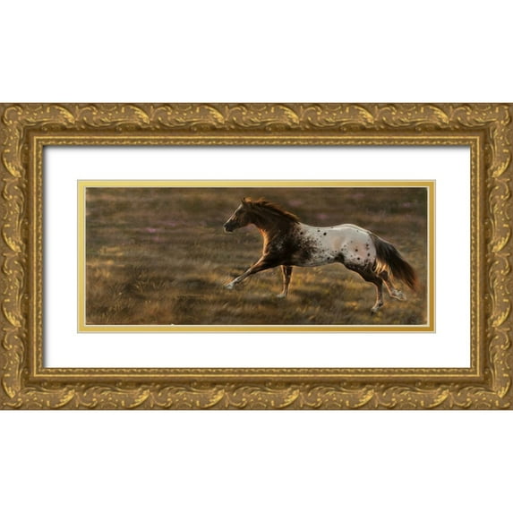 Harrison, Lesley 32x15 Gold Ornate Wood Framed with Double Matting Museum Art Print Titled - Spots with Spirit II