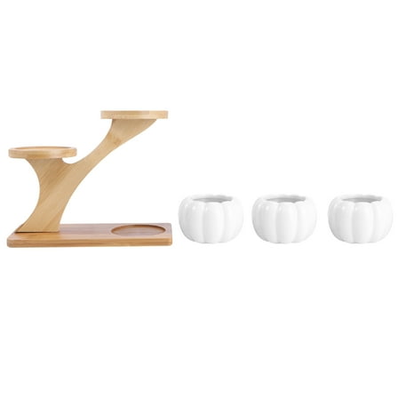 LEORX 1 Set Wood Tabletop Planter Pot with Stand for Plant Lovers