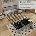 thumbnail image 3 of Gymax Queen Size Bed Frame w/ 2 Storage Drawers LED Lights Slats Support Modern, 3 of 10