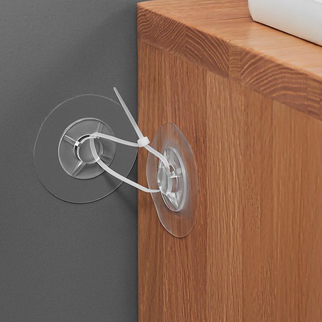 Kits de ancjes de pared adhesivos sin tadro para muebles, dispositivo anticaída, instación para estantería, cómoda, a prueba de bebés, perfecl Anclaje de pared del gabinete