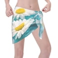 thumbnail image 3 of Kll Daisy Flowers Print Women'S Sarong Coverups Short Bathing Suit Wrap Skirt Beach Wrap Swimsuit Cover Ups, 3 of 7