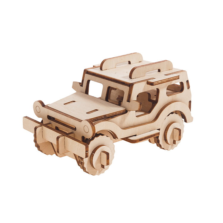 Kids Jeep 3D Wooden Puzzle Building Kit Best Birthday Gift SA Car Model 