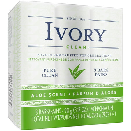 Ivory Clean Aloe Scent Bar Soap 3-3.17 oz. Bars