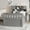 Gray + Solid Wood+MDF + Twin, variant on [Luckynote]Full Size Captain Platform Bed Frame with Storage Bookcases and Shelves,Four Drawers,White
