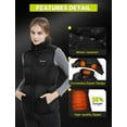 thumbnail image 5 of Women's Lightweight Heated Vest with Detachable Hood - Includes 7.4V 16000mAh Battery Pack (Gray,L), 5 of 7