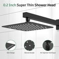 thumbnail image 2 of Matte Black Shower Faucet Set With Valve, Bathroom Shower System Included Stainless Steel Metal Rainfall Shower Head and Extra Long Shower Arm, 2 of 7