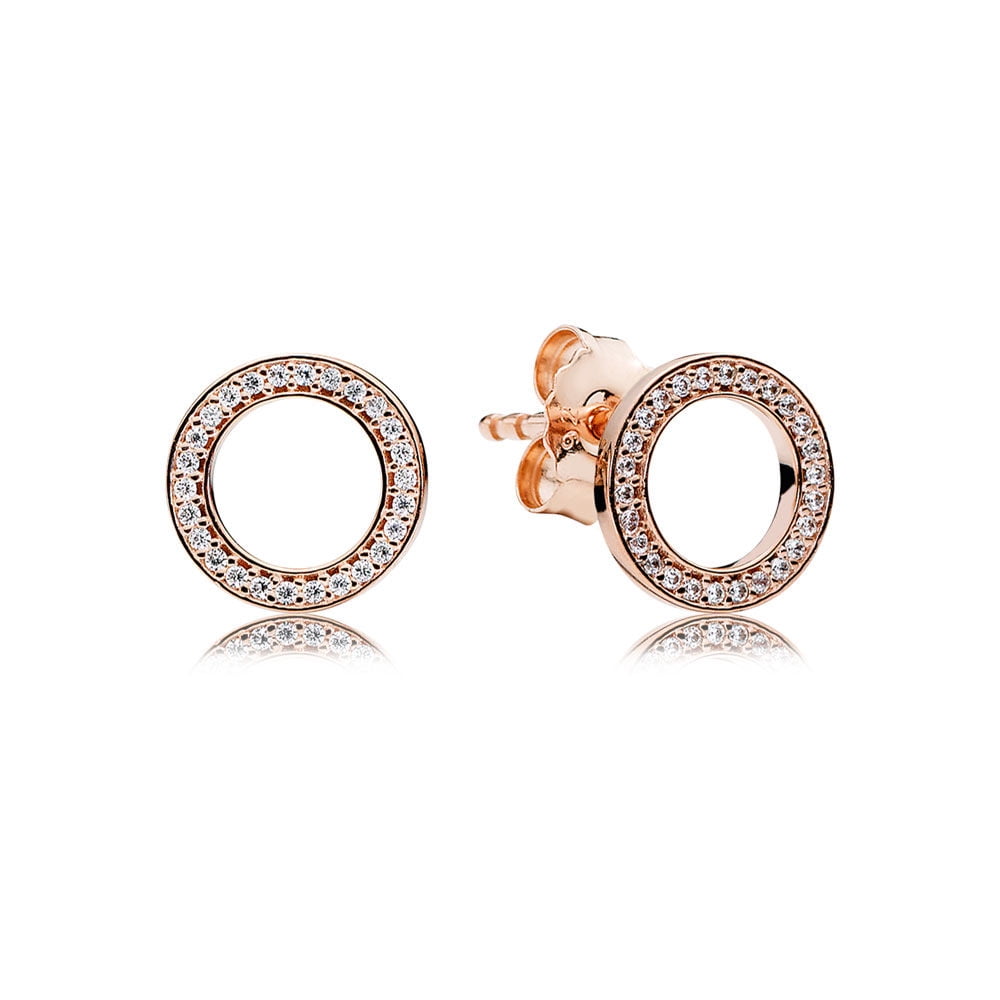 Pandora Forever Stud Earrings Rose Clear Cz Pandora Forever Stud Earrings Rose Clear Cz
