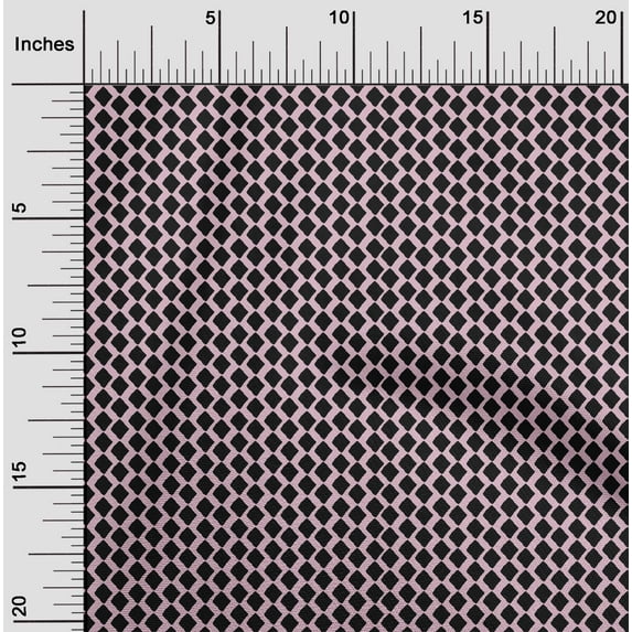 oneOone Cotton Poplin Fabric Diamond Block Printed Craft Fabric BTY 56 Inch Wide
