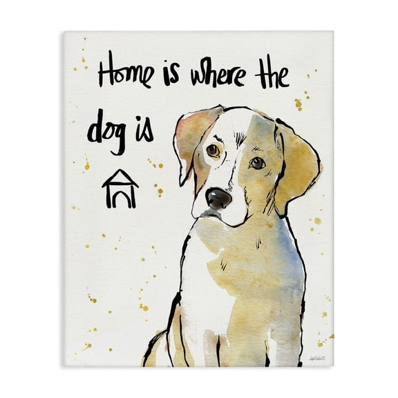 Stupell Industries French Country Home is Where the Dog Is Canvas Art, 16 x 20, by Anne Tavoletti