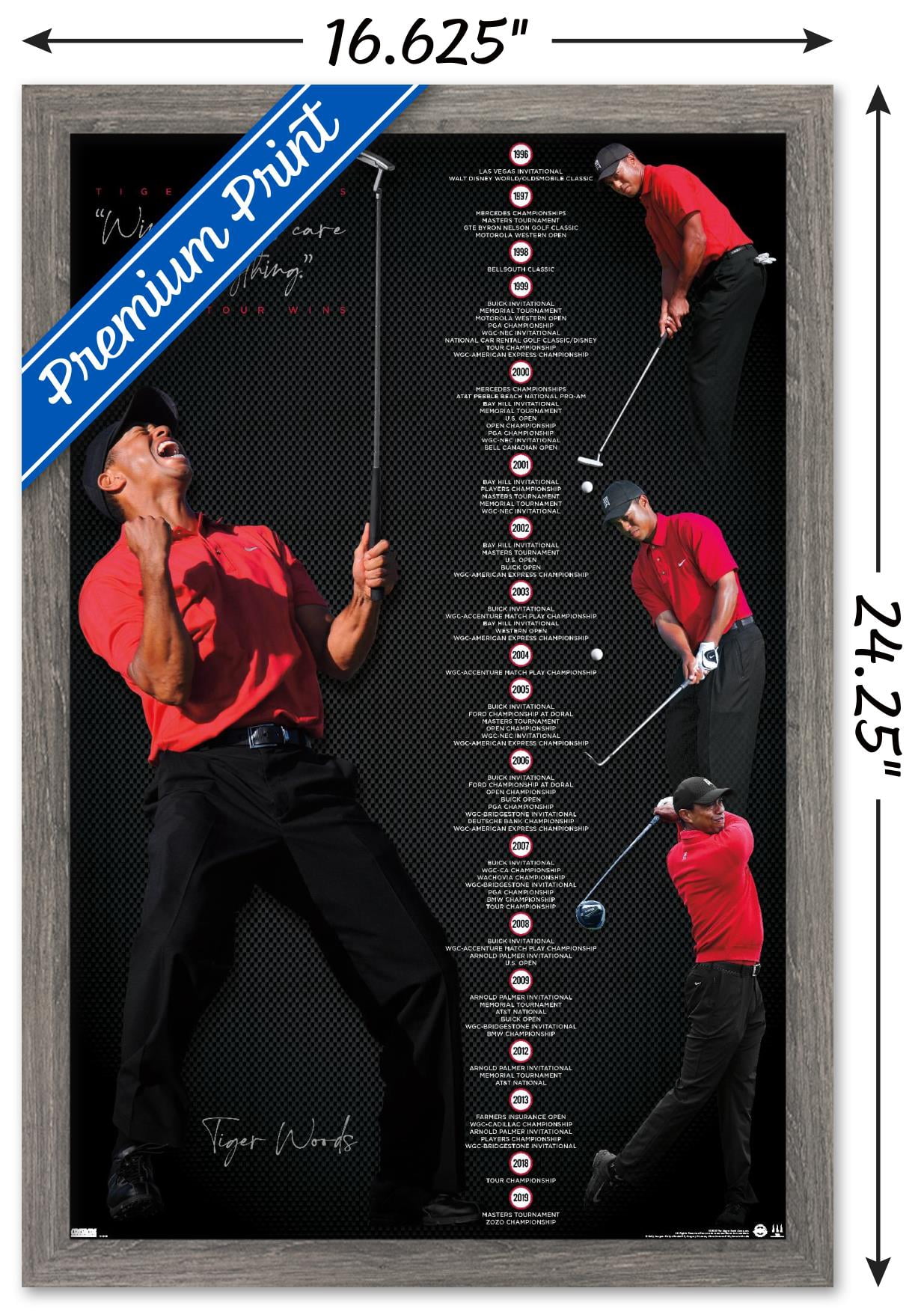 Tiger Woods - Timeline 16.5" x 24.25" Framed Poster, by Trends International