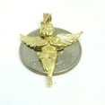 thumbnail image 5 of 14k yellow Gold full body angel Pendant charm wings gift fine jewelry 1.9g, 5 of 11