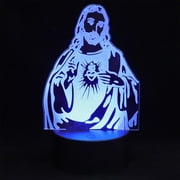 Jesus Hologram Lamp Remote Control Night Light Decoration for Bedroom House Decorations Home Church USB