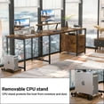 thumbnail image 7 of Homieasy Reversible L-Shaped Gaming Desk with Power Outlet & LED Light Strip, Home Office Computer Desk with Monitor Stand, File Drawer and Workstation,Rustic Brown, 7 of 7