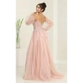 thumbnail image 6 of Women's Royal Blue Queen RQ8060 Strapless Puffy Detachable Sleeves A-line Sage Green Gown Rose Pink Gold 6, 6 of 7