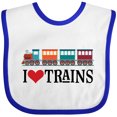 thumbnail image 3 of Inktastic I Love Trains Boys or Girls Baby Bib, 3 of 4