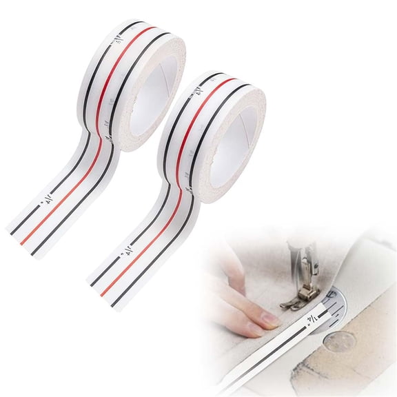 2 Rolls Diagonal Seam Tapes Tutuviw 6.56 FT Multi-Purpose Sewing Tape Sewing Basting Tape for Sewing Straight Diagonal Seams Instruction Tool Seamingly Portable for Sewing Machines