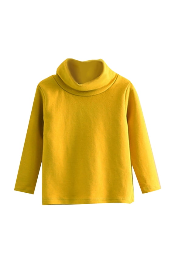 Kids Thermal Turtleneck Boys Girls Long Sleeve Sweater Soft Slim Stretchy Pullover Tops Solid Basic Undershirts
