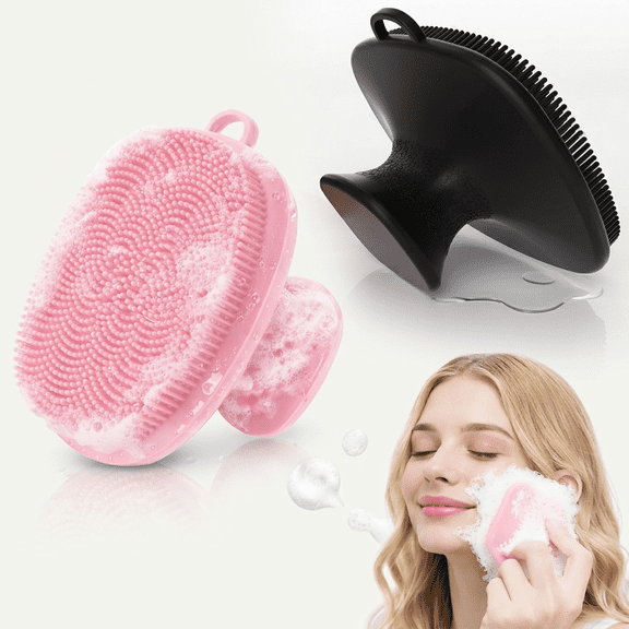 2 Pack Face Scrubber Silicone Facial Cleansing Brush for Men & Women, Reusable Gentle Waterproof Exfoliating for Sensitive Skin