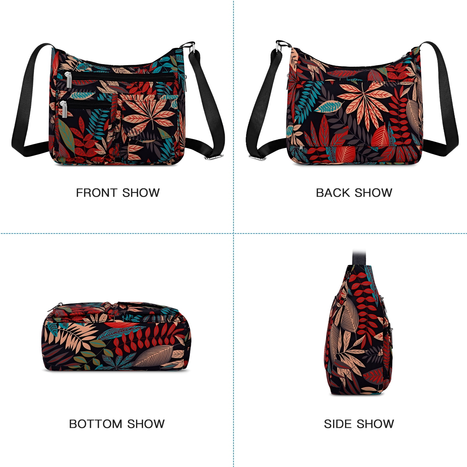 URSOFINE Women's Crossbody Bag Lightweight Ladies Travel Shoulder Messenger Bag with Adjustable Strap & Multiple Pockets Soft Across Bag Purse for Everyday Use (15+)