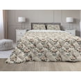 thumbnail image 1 of Modern Comforter & Sham Bedding Set, French Eiffel Tower Shabby Form Style Garden Roses Butterfly Flowers Leaves Art, 3 pcs Duvet Set Microfiber Filling Quilt, 5 Sizes, Multicolor, by Ambesonne, 1 of 4