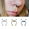 thumbnail image 6 of Necvior 5 Pcs Fake Septum Piercing Magnetic Horseshoe Nose Ring Non Piercing Clip Stainless Steel Reusable Nose Hoop Jewelry Gifts, 6 of 10